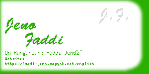 jeno faddi business card